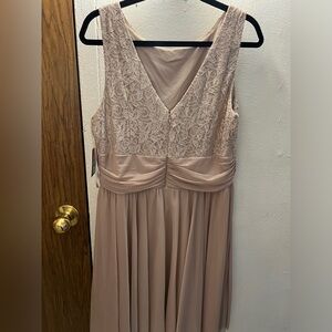 Women’s Formal Blush Fit and Flare Lace Top Dress 16